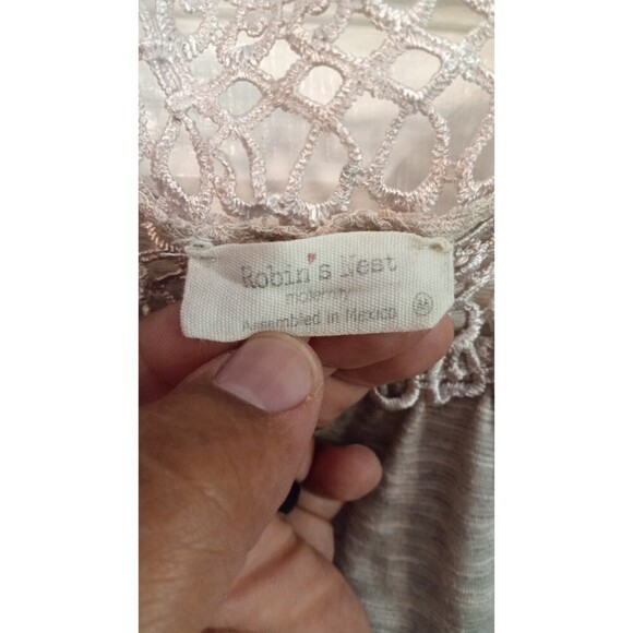 Robin's Nest beige maternity ruffle sleeve blouse - Picture 3 of 5